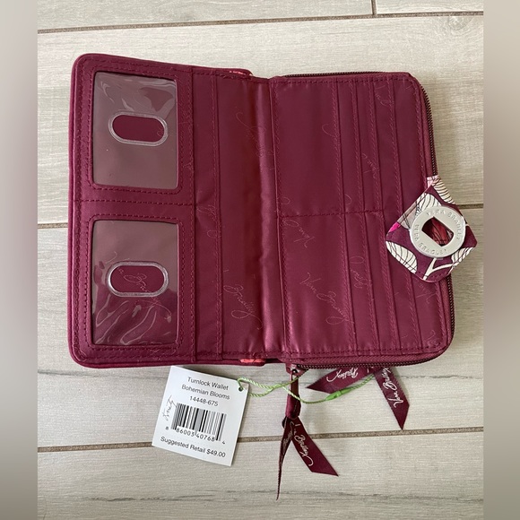 Very Bradley Turnlock Wallet Bohemian Blooms - Picture 4 of 4